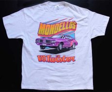 画像2: 00s Hanes MONDELLO'S V.O.Twister OLDSMOBILE 442 両面 蛍光プリント コットンTシャツ 白 XL (2)