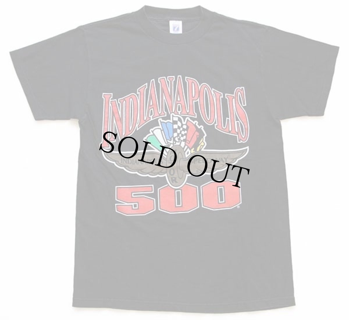 画像2: 90s LOGO7 INDIANAPOLIS MOTOR SPEEDWAY 500 ロゴ コットンTシャツ 黒 M (2)