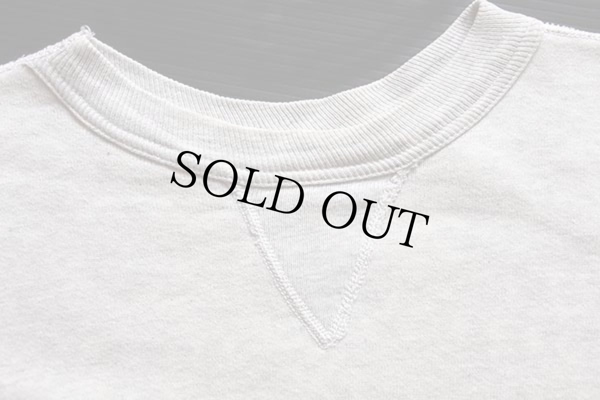 画像4: 50s UNKNOWN 無地 前V コットン スウェット 杢ライトグレー (4)