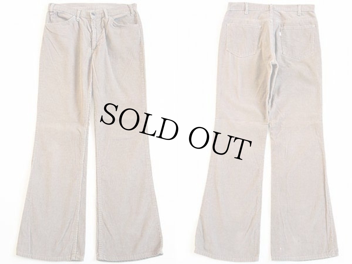 画像2: 70s USA製 Levi'sリーバイス 646 コーデュロイパンツ ベージュ w34 L33★ベルボトム (2)