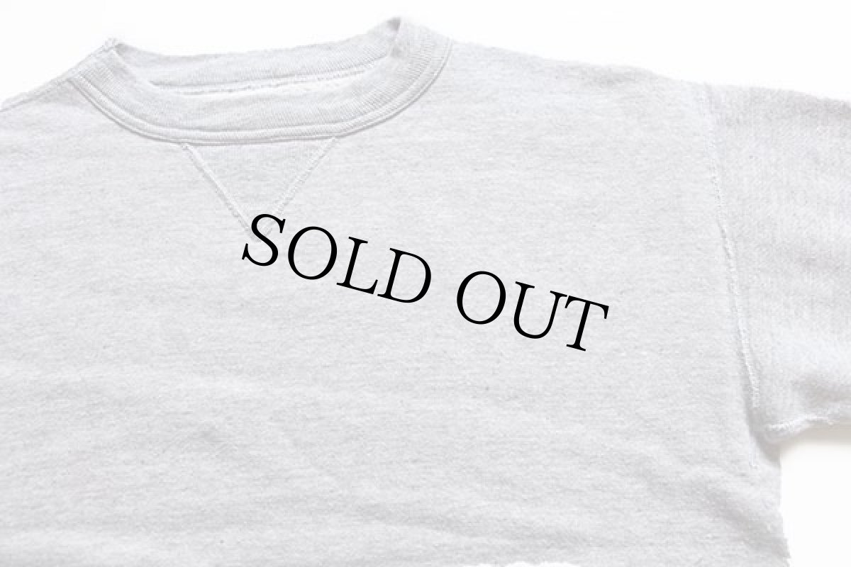 画像4: 50s USA製 Wilsonウィルソン 無地 前V コットン スウェット 杢グレー L (4)