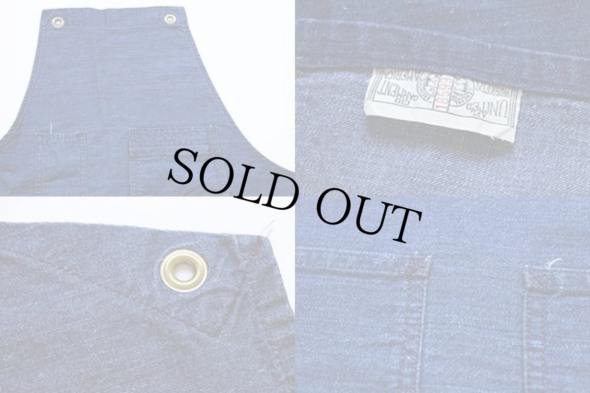 画像4: ビンテージ インディゴ デニム ワークエプロン★I (4)