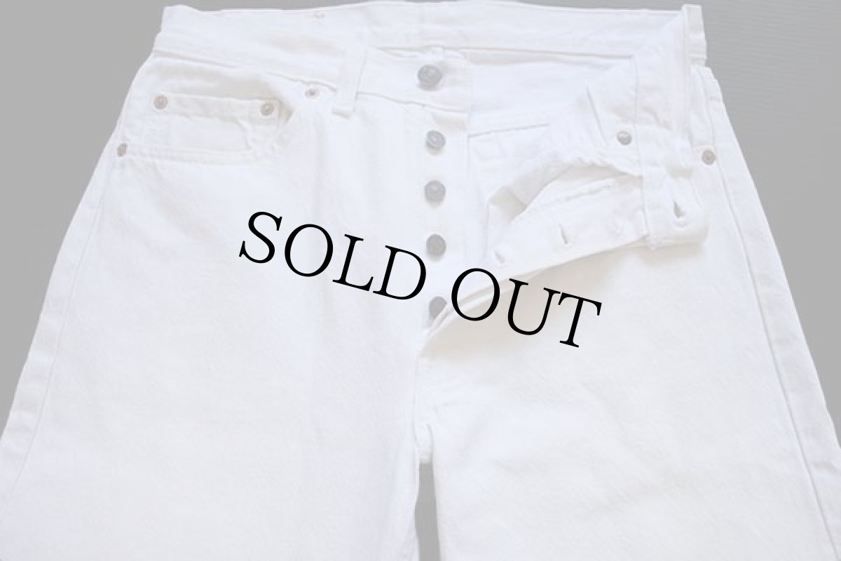 画像3: 80s USA製 Levi'sリーバイス 501 ホワイト デニムパンツ w31 L30 (3)