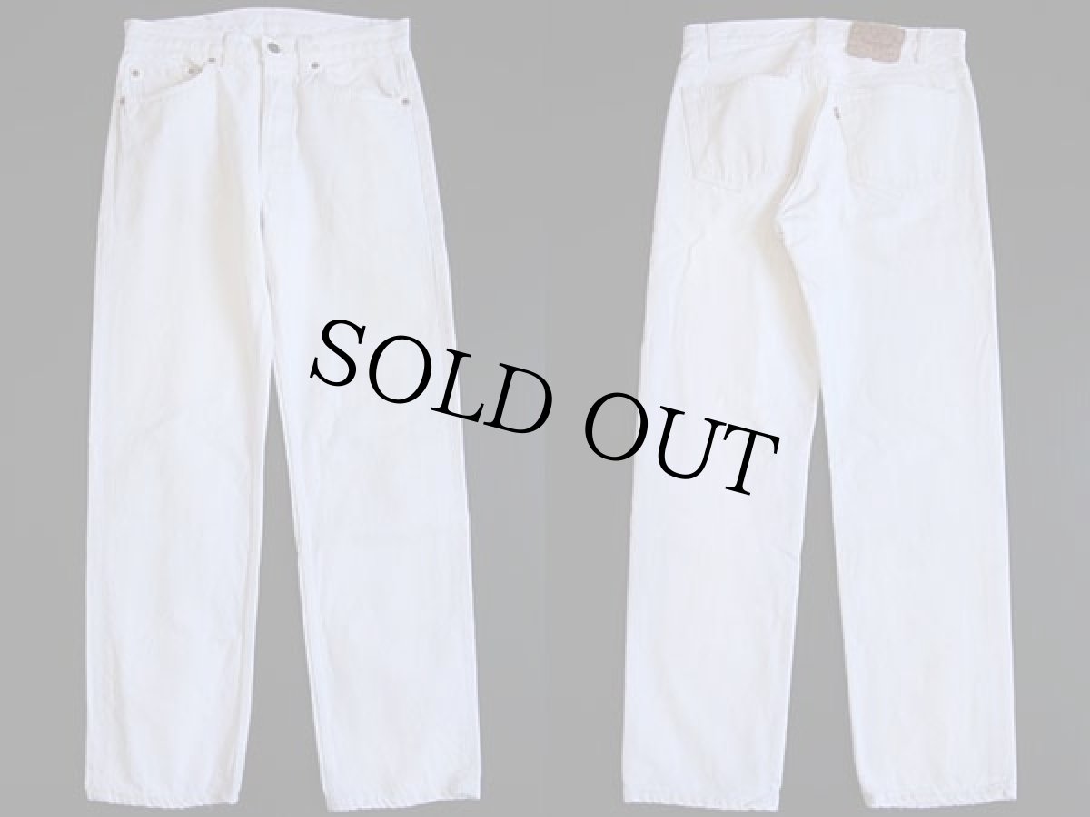 画像2: 80s USA製 Levi'sリーバイス 501 ホワイト デニムパンツ w31 L30 (2)