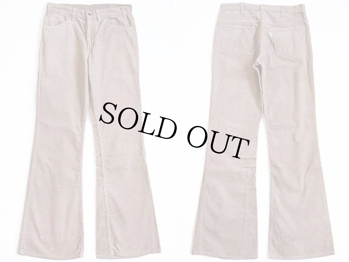 画像2: 70s USA製 Levi'sリーバイス 646 コーデュロイパンツ 薄茶 w32 L33★ベルボトム (2)