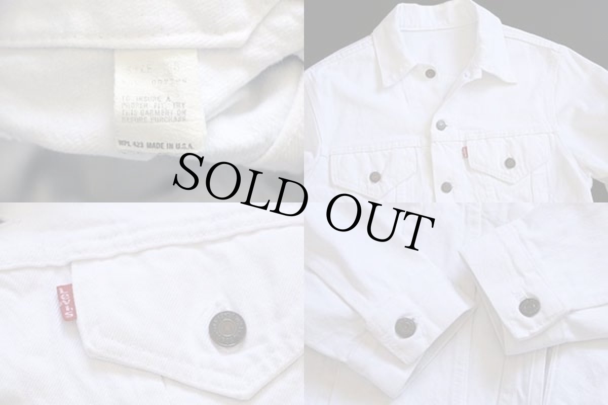 画像3: 80s USA製 Levi'sリーバイス 70506 ホワイト デニムジャケット 4ポケット 38 (3)