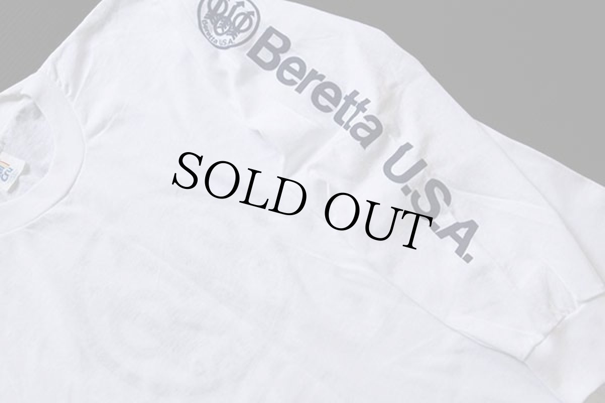 画像5: デッドストック★90s USA製 Beretta U.S.A. ベレッタ バックプリント 長袖Tシャツ 白 XL (5)
