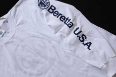 画像5: デッドストック★90s USA製 Beretta U.S.A. ベレッタ バックプリント 長袖Tシャツ 白 XL (5)