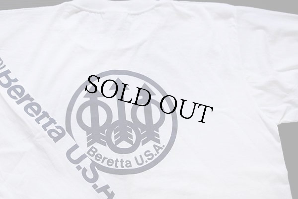 画像1: デッドストック★90s USA製 Beretta U.S.A. ベレッタ バックプリント 長袖Tシャツ 白 XL (1)