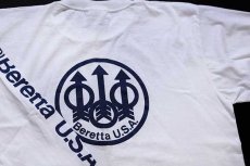 画像1: デッドストック★90s USA製 Beretta U.S.A. ベレッタ バックプリント 長袖Tシャツ 白 XL (1)