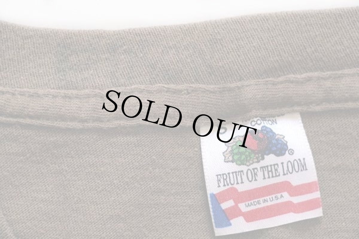 画像4: 80s USA製 FRUIT OF THE LOOM ステンシル コットンTシャツ 茶 S (4)