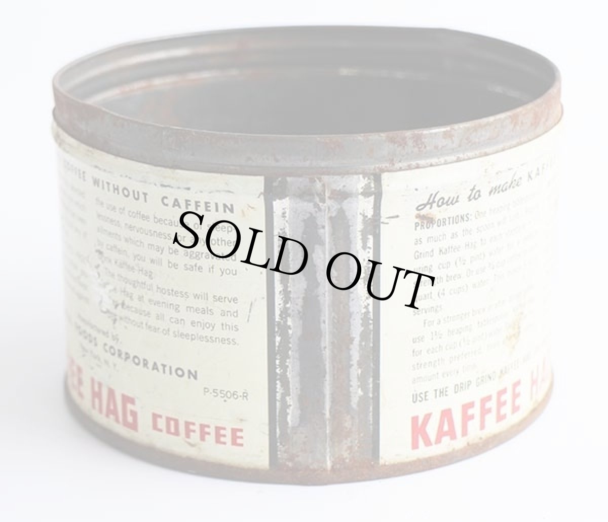 画像2: ビンテージ KAFFEE HAG COFFEE コーヒー缶★ジャンク (2)
