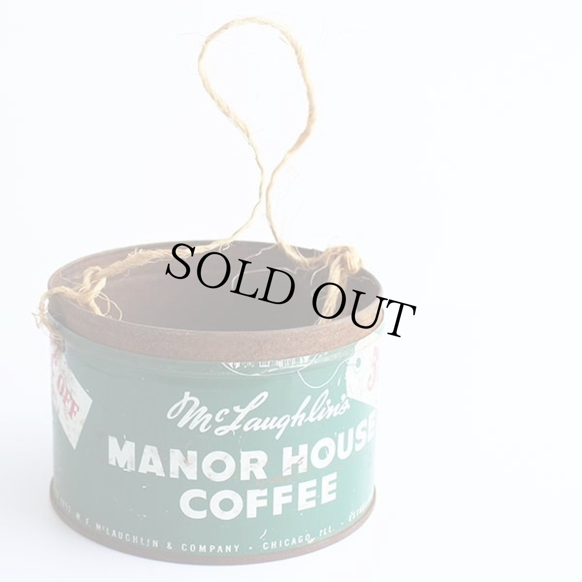 画像2: ビンテージ MANOR HOUSE COFFEE コーヒー缶 麻紐★ジャンク (2)