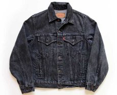 画像1: 80s USA製 Levi'sリーバイス 70706 先染め ブラック デニムジャケット 4ポケット ボーイズ16 (1)