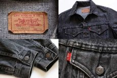 画像3: 80s USA製 Levi'sリーバイス 70706 先染め ブラック デニムジャケット 4ポケット ボーイズ16 (3)