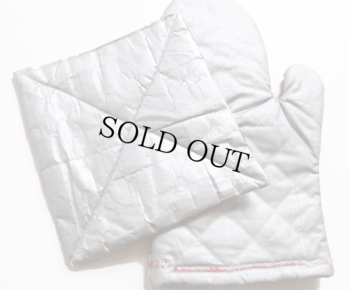 画像6: デッドストック★70s Schlitzシュリッツ 総柄 染み込みプリント エプロン&鍋つかみ セット (6)