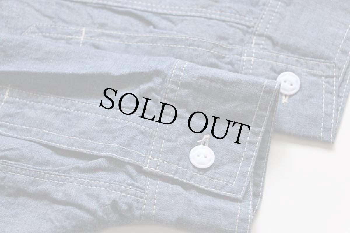 画像7: 新品★日本製 GENERAG コットン ブルー シャンブレーシャツ (7)