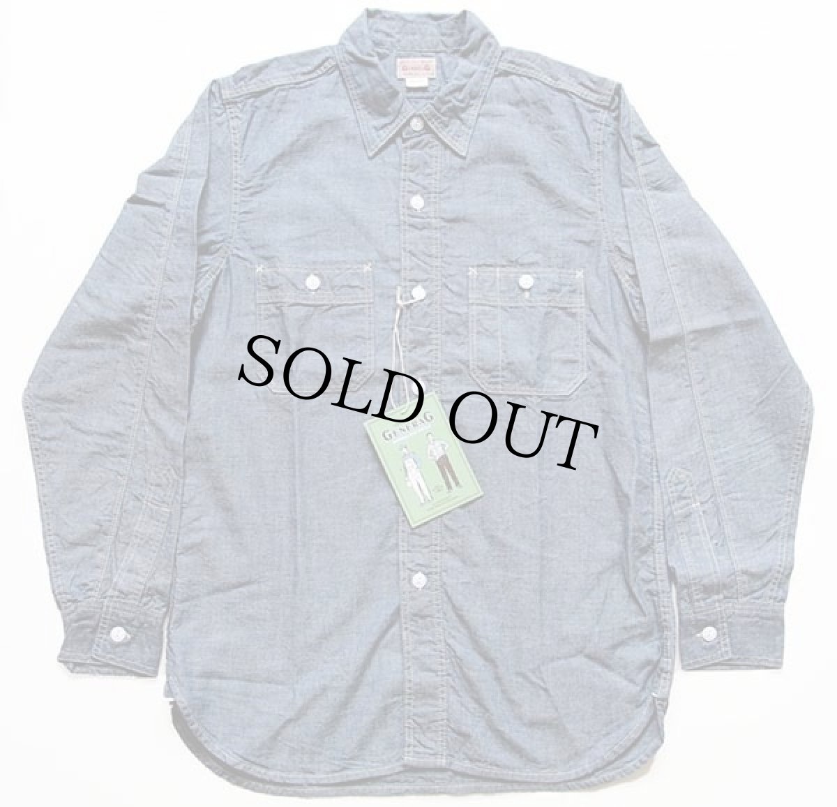 画像2: 新品★日本製 GENERAG コットン ブルー シャンブレーシャツ (2)