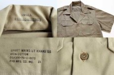 画像4: デッドストック★70s 米軍 U.S.ARMY 半袖 コットンツイルシャツ カーキ S★B (4)