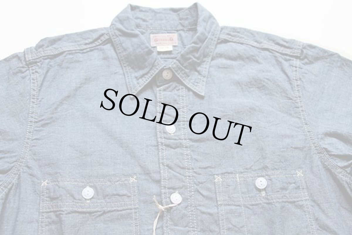 画像4: 新品★日本製 GENERAG コットン ブルー シャンブレーシャツ (4)