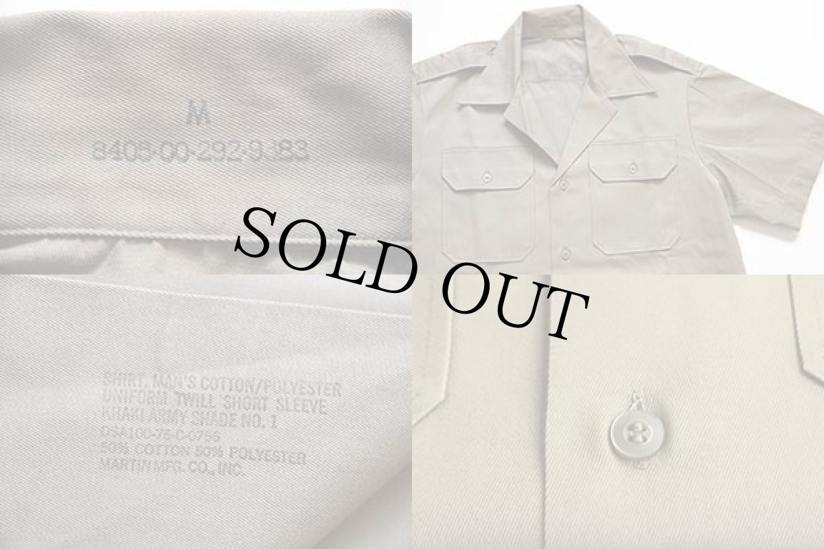 画像4: デッドストック★70s 米軍 U.S.ARMY 半袖 ツイルシャツ カーキ M★C (4)