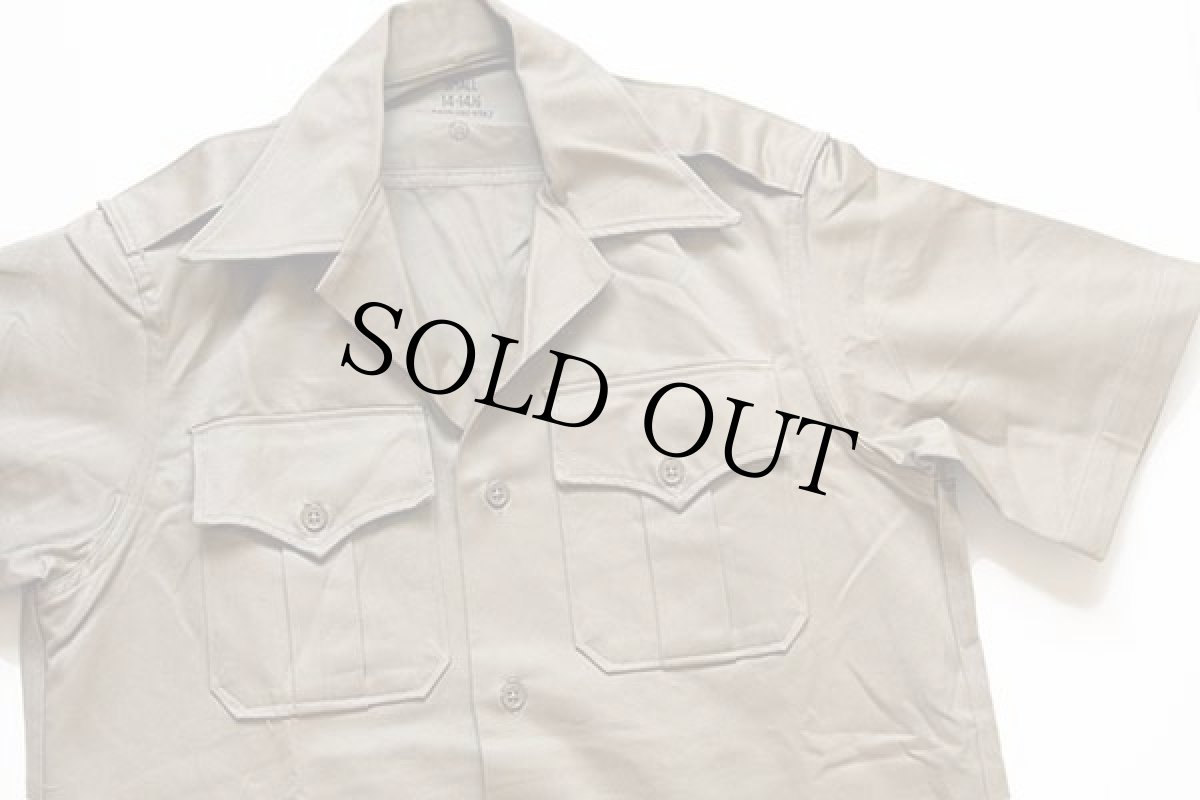 画像3: 50s 米軍 U.S.ARMY 半袖 コットンツイルシャツ カーキ S (3)