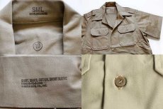 画像4: デッドストック★70s 米軍 U.S.ARMY 半袖 コットンツイルシャツ カーキ S★A (4)