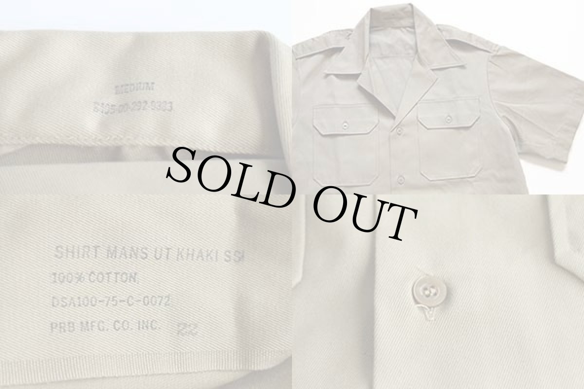 画像4: デッドストック★70s 米軍 U.S.ARMY 半袖 コットンツイルシャツ カーキ M★D (4)