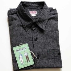 画像1: 新品★日本製 GENERAG コットン ブラック シャンブレーシャツ S/14 (1)