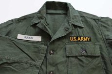 画像3: 50s 米軍 U.S.ARMY パッチ付き ユーティリティシャツ オリーブグリーン S (3)