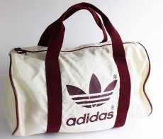 画像1: 80s adidasアディダス トレフォイル ロゴ ナイロン ダッフルバッグ (1)