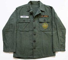 画像1: 50s 米軍 U.S.ARMY パッチ付き ユーティリティシャツ オリーブグリーン (1)