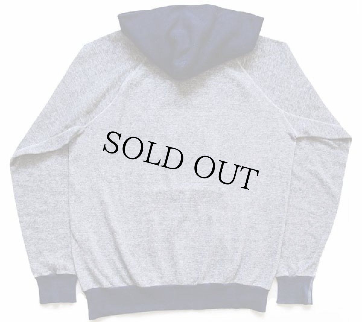 画像2: 80s USA製 adidasアディダス トレフォイル ビッグロゴ ツートン スウェットパーカー 杢グレー×紺 L (2)