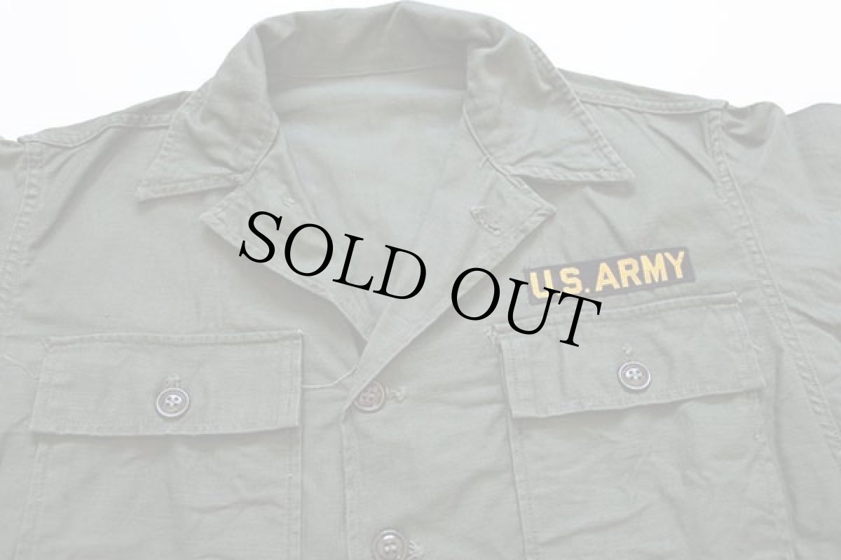 画像3: 50s 米軍 U.S.ARMY パッチ付き ユーティリティシャツ オリーブグリーン (3)