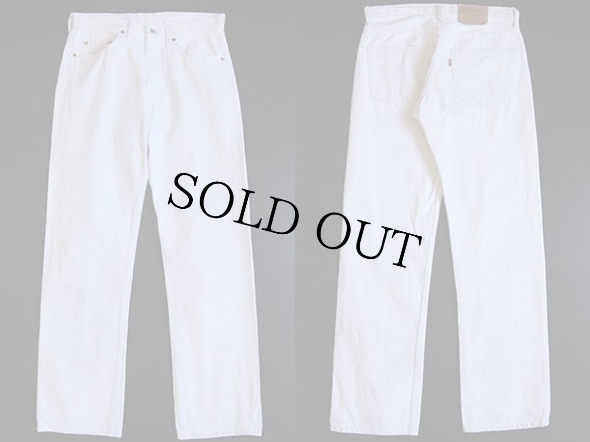 画像2: 80s 英国製 Levi'sリーバイス 501 ホワイト デニムパンツ w32★ユーロ (2)