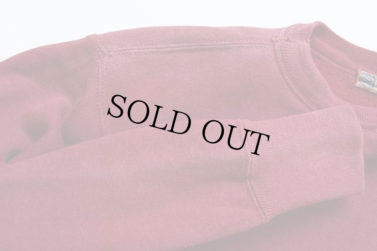 画像7: 50s BODYGARD Utica 無地 コットン スウェット 濃赤 フェード 42 (7)