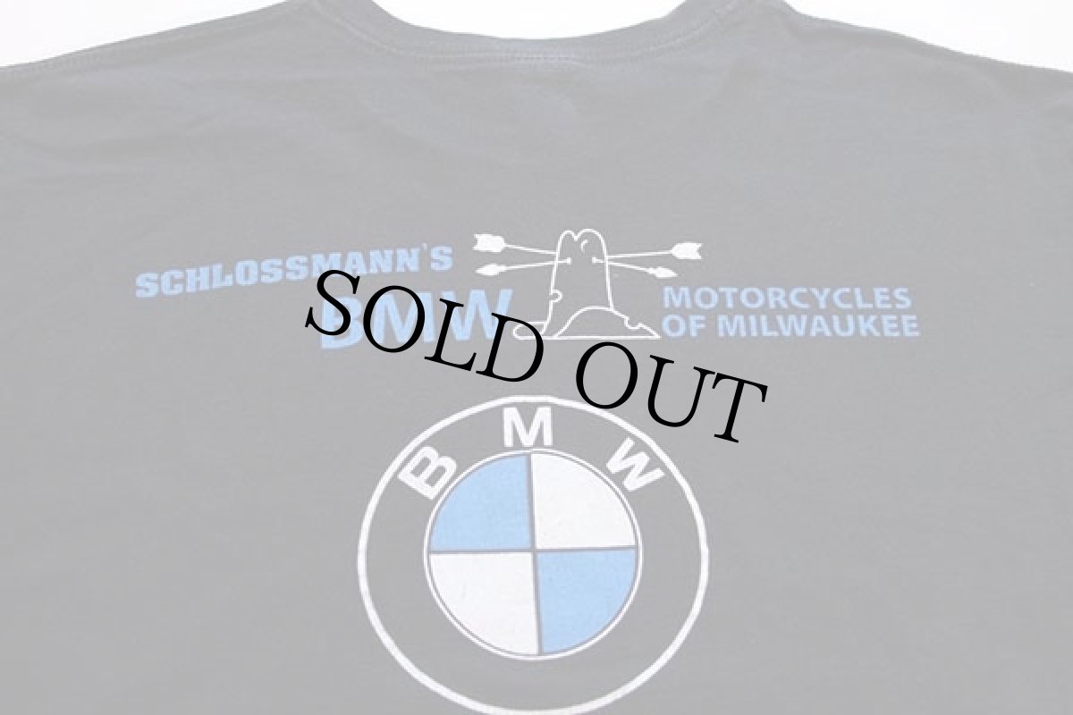 画像4: BMW MOTORCYCLES ロゴ 両面プリント コットンTシャツ 黒 L (4)