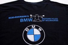 画像4: BMW MOTORCYCLES ロゴ 両面プリント コットンTシャツ 黒 L (4)