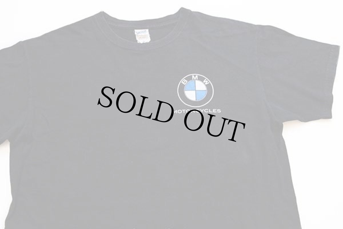 画像1: BMW MOTORCYCLES ロゴ 両面プリント コットンTシャツ 黒 L (1)