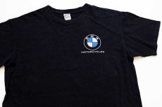 画像1: BMW MOTORCYCLES ロゴ 両面プリント コットンTシャツ 黒 L (1)