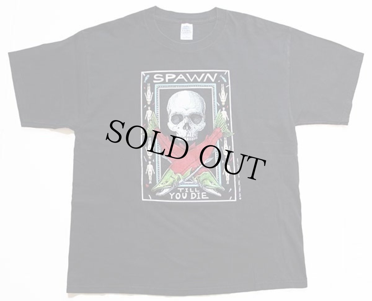 画像2: 00s RAY TROLL SPAWN TILL YOU DIE スカル アート コットンTシャツ 黒 XL (2)