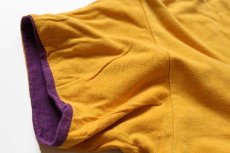 画像8: 70s USA製 Championチャンピオン ORESTIMBAインディアンヘッド 四段中抜き コットン リバーシブルTシャツ 紫×黄 L (8)