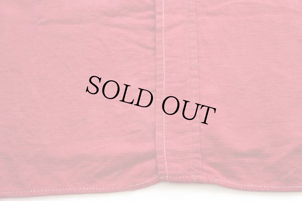 画像7: 50s BIG YANKビッグヤンク マチ付き コットン シャモアクロスシャツ 赤 (7)