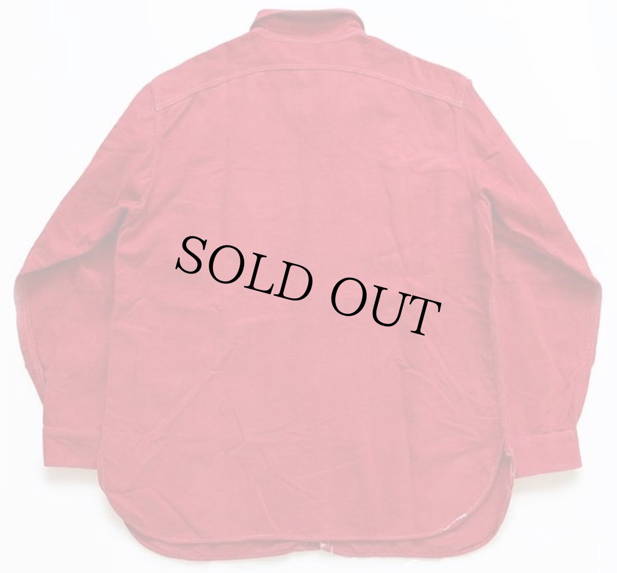 画像2: 50s BIG YANKビッグヤンク マチ付き コットン シャモアクロスシャツ 赤 (2)