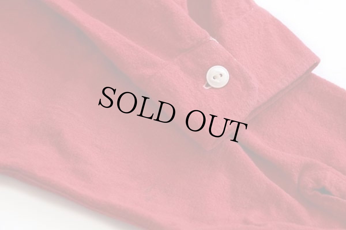 画像8: 50s BIG YANKビッグヤンク マチ付き コットン シャモアクロスシャツ 赤 (8)