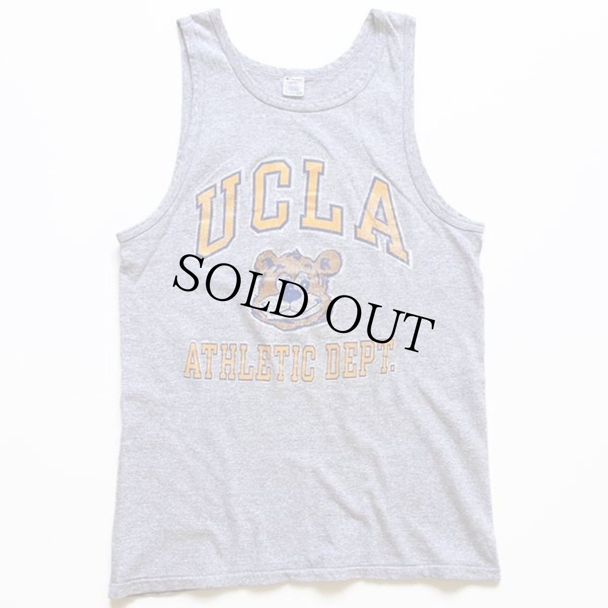 画像2: 80s USA製 Championチャンピオン UCLA ATHLETIC DEPT. マスコット 88/12 タンクトップ 杢グレー L (2)