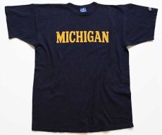 画像2: 90s USA製 Championチャンピオン MICHIGAN コットンTシャツ 紺 XL (2)