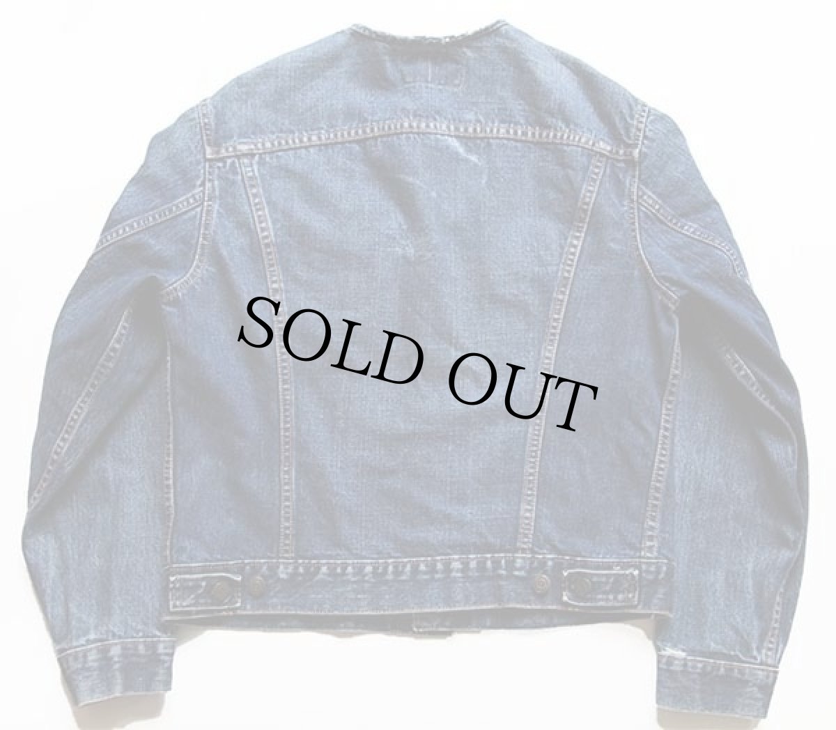 画像2: 60s LEVI'Sリーバイス 70505 BIGE ノーカラー デニムジャケット カスタム (2)