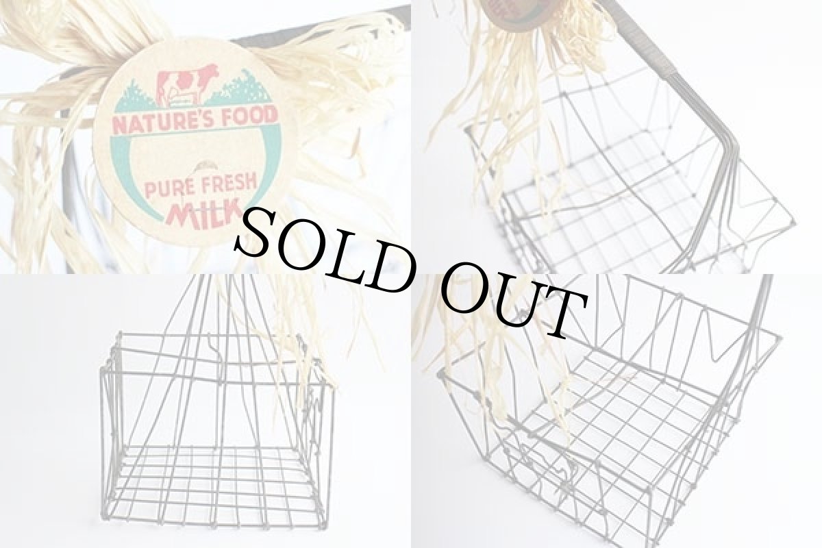 画像5: NATURE'S FOOD MILK 牛 デザイン ワイヤーバスケット (5)