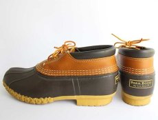 画像2: USA製 L.L.Bean 3ホール ビーンブーツ ガムシューズ タン×ブラウン 9W (2)